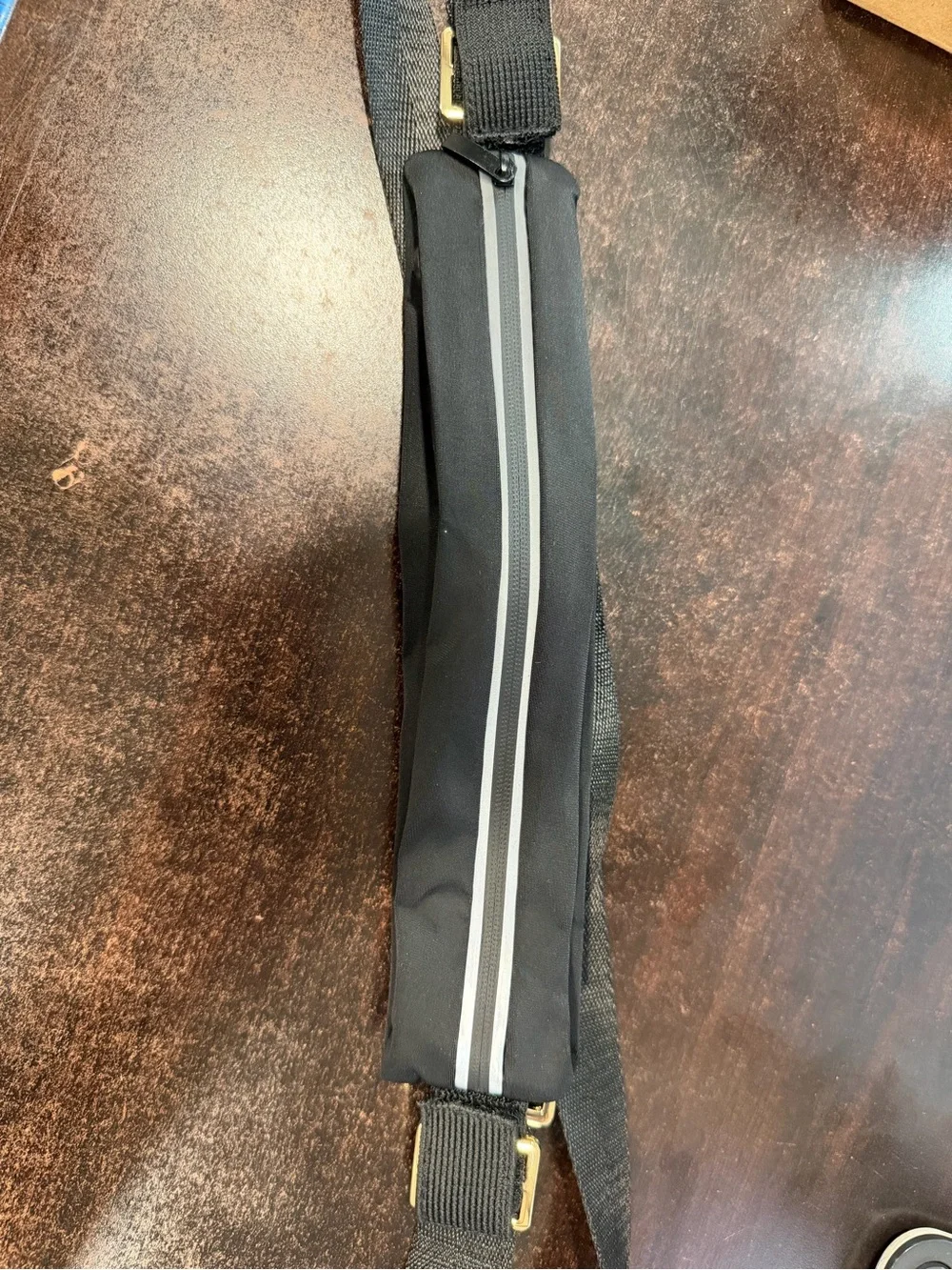 Black Reflective Zip Belt Pouch